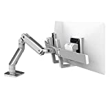 Ergotron – HX Dual Monitor Arm, VESA Desk Mount – for 2 Monitors Up to 32 Inches, 5 to 17.5 lbs Each – Polished Aluminum