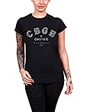 Cbgb T Shirt Classic Logo Distressed Print Official Womens Junior Fit Black Size XL