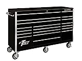 Extreme Tools RX722519RCBK Rx Series 19 Drawer Roller Cabinet with Ball Bearing Slides, 72-Inch, Black High Gloss Powder Coat Finish