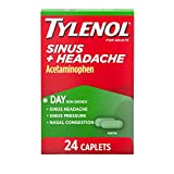 Tylenol Sinus + Headache Daytime Non-Drowsy Relief Caplets, Acetaminophen 325mg, Nasal Decongestant for Sinus Pressure, Headache & Nasal Congestion Relief, 24 ct