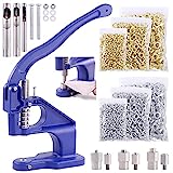 Hilitchi Blue Hand Press Grommet Machine Punch Tool with 3 Dies (1/4, 3/8, 1/2 Inch) and with 1500Pcs Golden and 1500Pcs Silver Grommets Eyelet Tool Kit